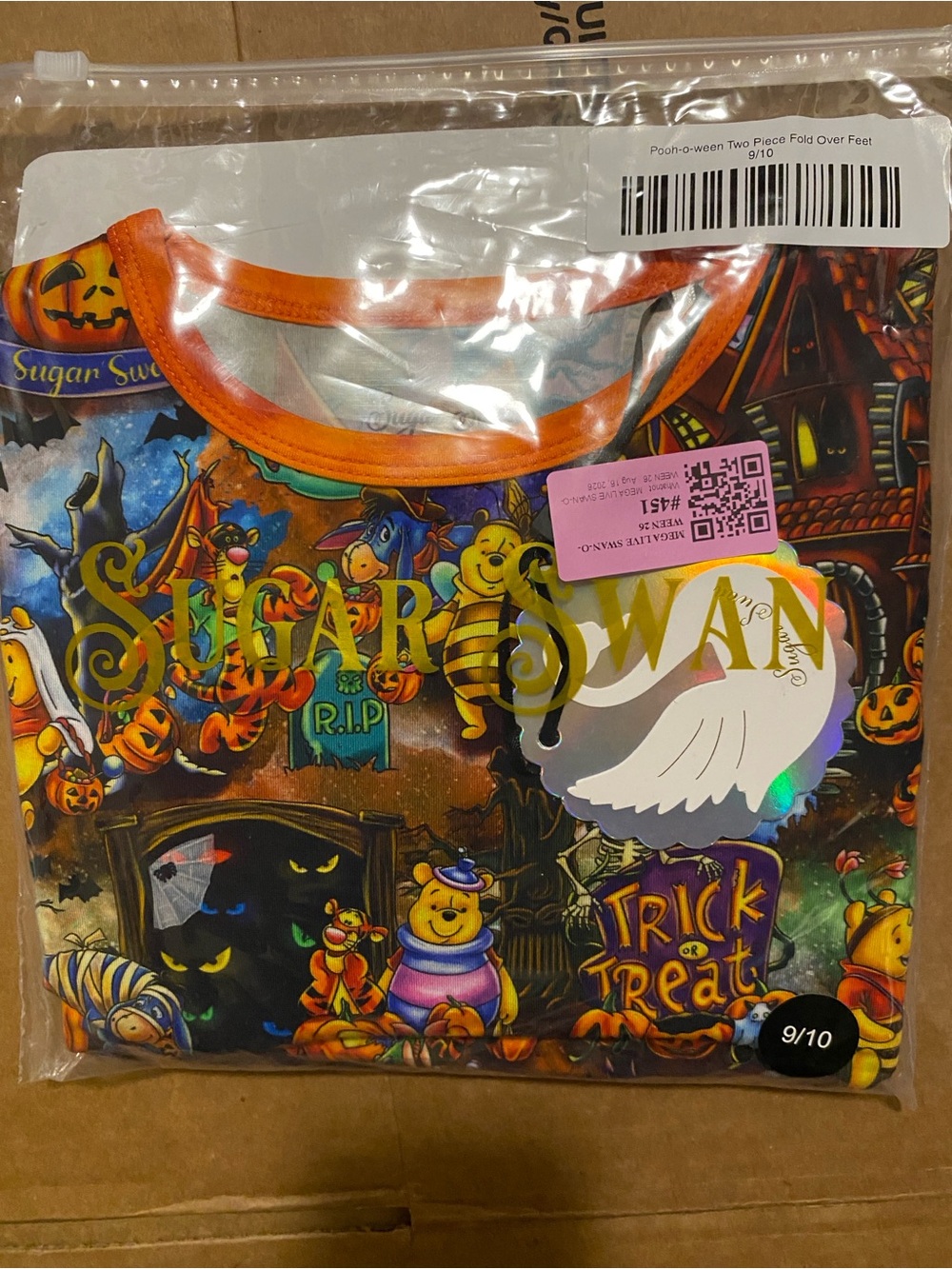 Sugar Swan Kids Pooh Halloween bamboo pj set NWT 9/10
